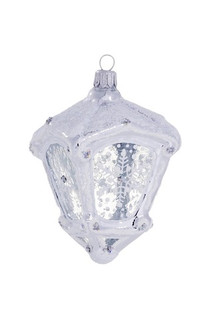 Елочное украшение 'Фонарь Снежинка', стекло, артикул С 2283 2