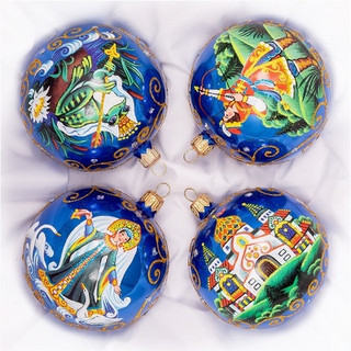 Набор 'Царевна-лягушка' из 4-х шаров, стекло, артикул С 2309