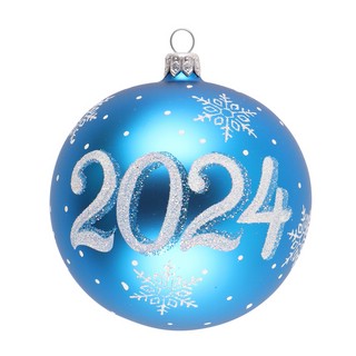 Шар '2024 год', стекло, артикул С 309, цвет в ассортименте 2