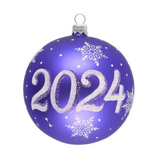 Шар '2024 год', стекло, артикул С 309, цвет в ассортименте 1