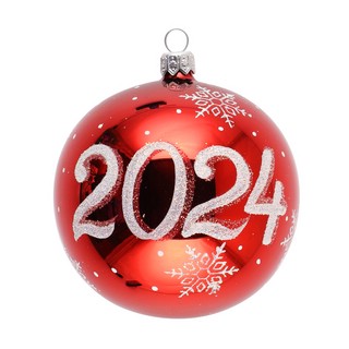 Шар '2024 год', стекло, артикул С 309, цвет в ассортименте 3