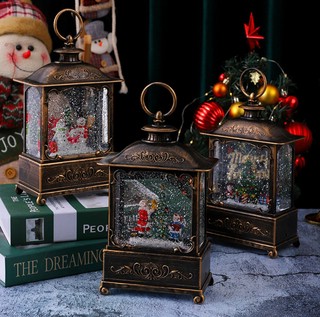 Фонарь новогодний прямоугольный, музыкальный, светящийся, в ассортименте 2