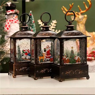 Фонарь новогодний прямоугольный, музыкальный, светящийся, в ассортименте 3