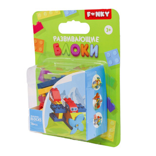 Конструктор детский Funky Toys «Самолёт», с крупными блоками, 18 деталей 2