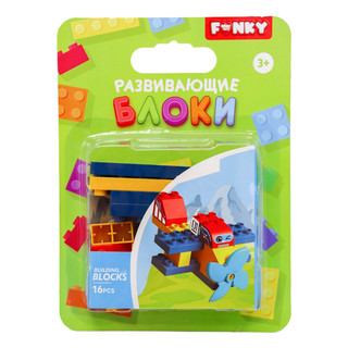 Конструктор детский Funky Toys «Самолёт», с крупными блоками, 18 деталей 3