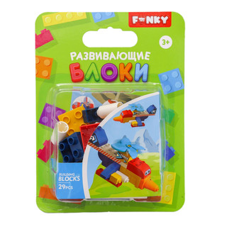 Конструктор детский Funky Toys «Истребитель», с крупными блоками, 29 деталей 2