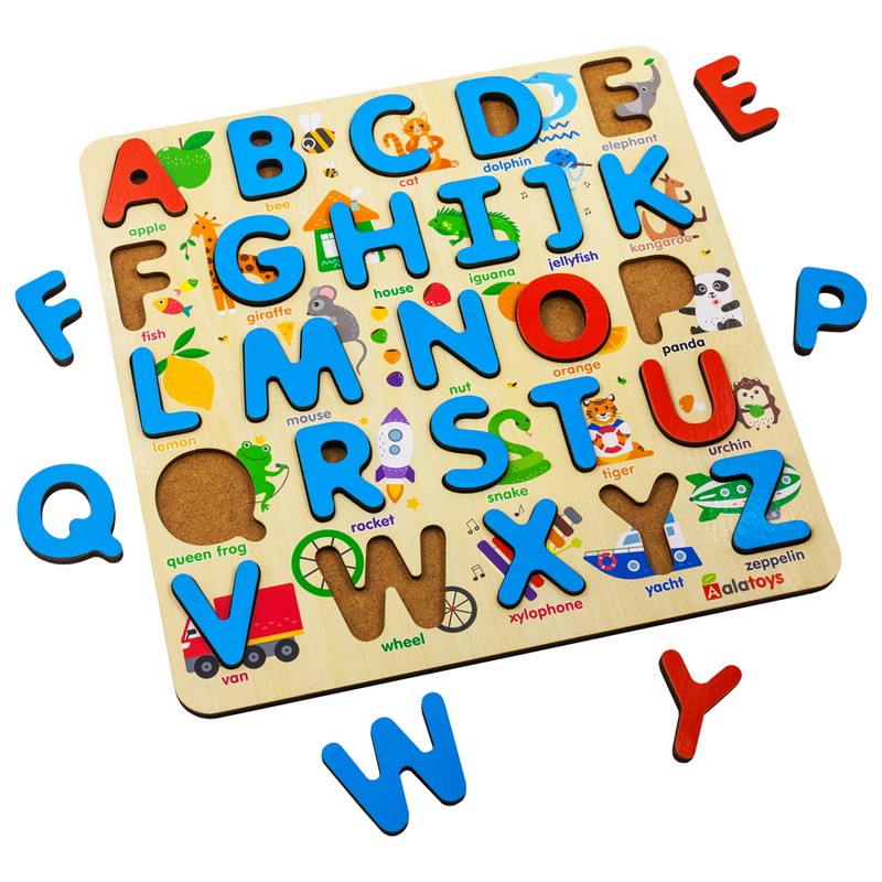 Пазл 'Азбука английская' вкладыши деревянные