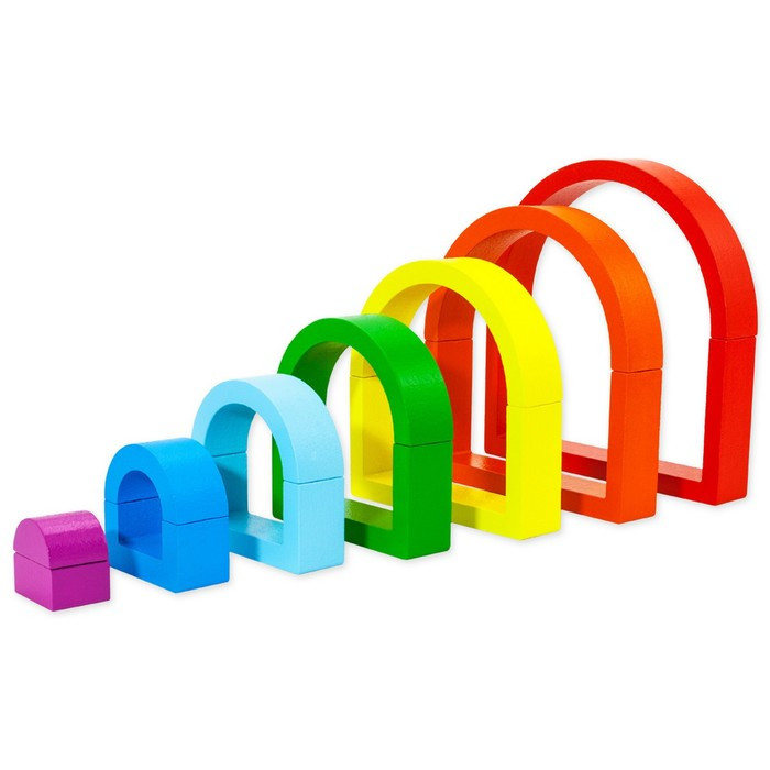 Пирамидка 'Радуга' 2в1, дерево