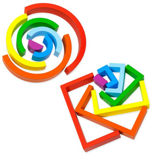 Пирамидка 'Радуга' 2в1, дерево 6