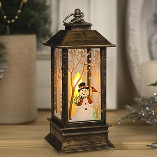 Фонарь новогодний прямоугольный, 13 см, пластик, с подсветкой...