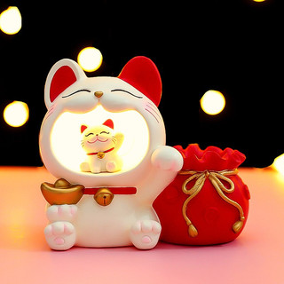 Ночник - подставка для канцелярских принадлежностей «Lucky two Cat» 2