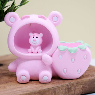 Ночник-подставка для канцелярских принадлежностей «Strawberry bear», розовый