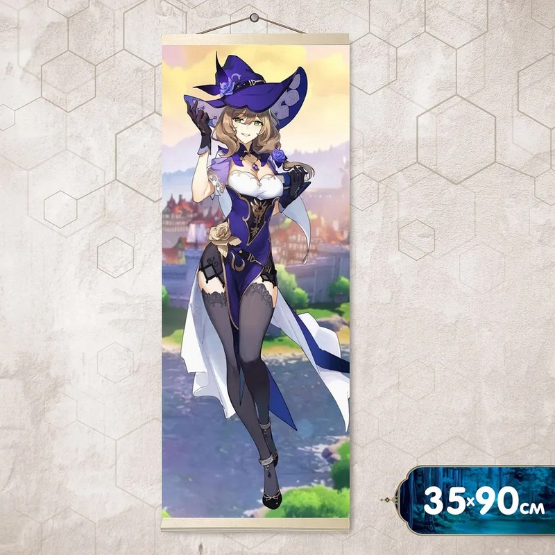 Алмазная мозаика 'Геншин Лиза' панно, 35х90 см, артикул KM1098