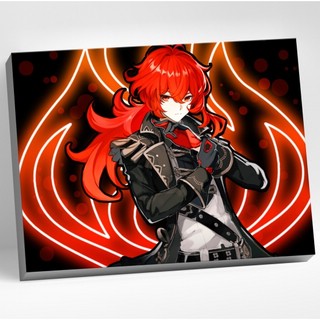 Картина по номерам Неон Дилюк. Геншин Импакт (Genshin Impact), 30х40 см 1
