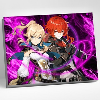 Картина по номерам Неон Джинн и Дилюк. Геншин Импакт (Genshin...