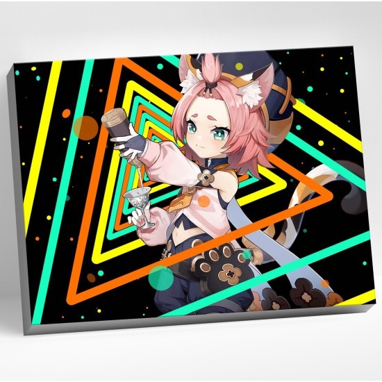 Картина по номерам Неон Диона. Геншин Импакт (Genshin Impact), 30х40 см