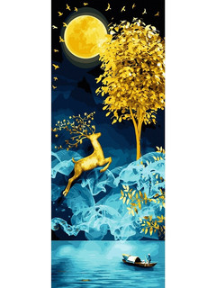 Картина по номерам Molly 'Панно, Золотой олень', 35х90 см