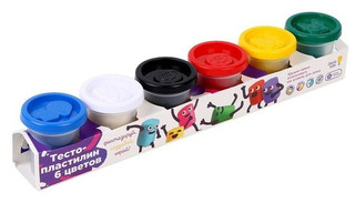 Тесто-пластилин 6 цветов, для детского творчества 2