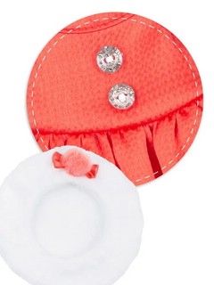 Коралловое платье и белый берет для Зайки Ми, 23 см 4