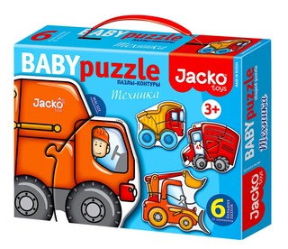 Baby Puzzle Техника, Контурные пазлы, 6 пазлов, 15 элементов,...