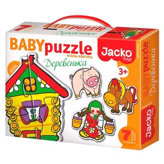 Baby Puzzle Деревенька, Контурные пазлы, 7 пазлов, 22 элемент...