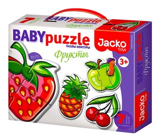 Baby Puzzle Фрукты, Контурные пазлы, 7 пазлов, 23 элемента, J...