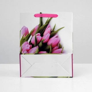 Пакет ламинированный 'Тюльпаны', 26 x 32 x 12 см 2