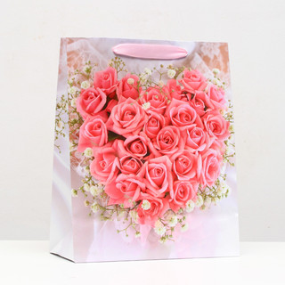 Пакет ламинированный 'Розы-сердечко', 26 x 32 x 12 см