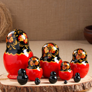 Матрёшка 'Хохлома' 16 см, 10 кукол, ручная роспись 2