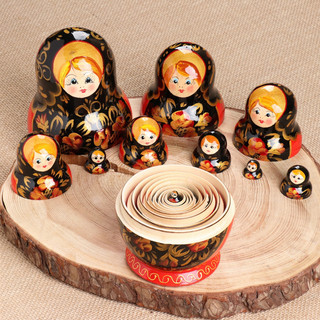 Матрёшка 'Хохлома' 16 см, 10 кукол, ручная роспись 4