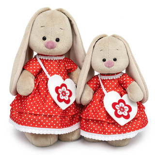 Зайка Ми 32 см, в платье и с сумочкой-сердечком 4