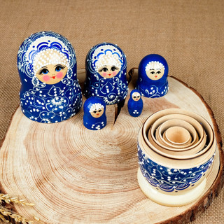 Матрёшка «Гжель» люкс 15 см, 5 кукол 4