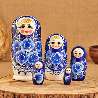 Матрёшка «Гжель» люкс 15 см, 5 кукол 5