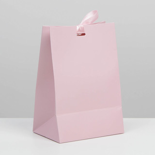 Пакет подарочный с лентой «Розовый», 13 x 19 x 9 см 3