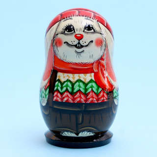 Матрёшка «Зайчики» 11 см, ручная роспись 3