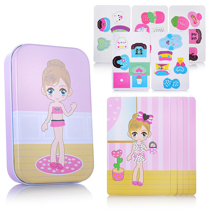 Пазл 'Одевашки. Куколка' магнитный, с карточками, в металлическом пенале