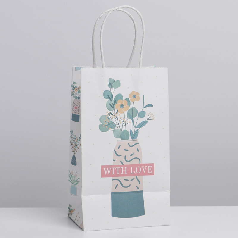 Пакет крафтовый «Ботаника», 12 x 21 x 9 см