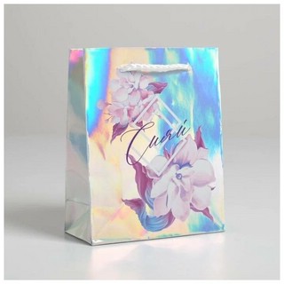 Пакет подарочный голографический «Сияй», 12 x 15 x 5,5 см 1