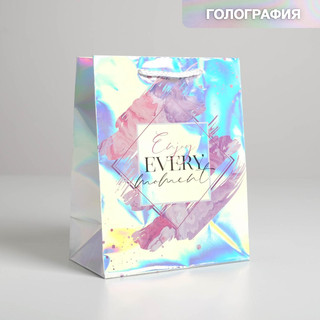Пакет подарочный голографический «Enjoy every moment», 18 x 2...