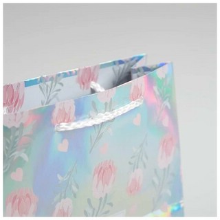 Пакет подарочный голографический «Happy», 15 x 12 x 5,5 см 3