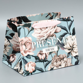 Пакет подарочный с широким дном «For you», 25 x 19 x 18 см