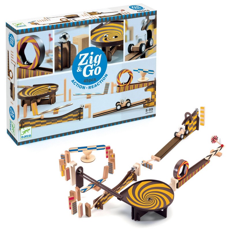 Деревянный конструктор Djeco Zig&Go, 45 деталей
