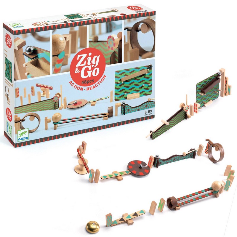 Деревянный конструктор Djeco Zig&Go, 48 деталей