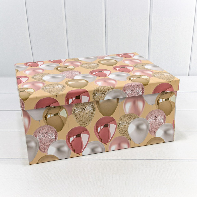 Коробка прямоугольная 'Воздушные шарики' 32х24.5х14.5 см