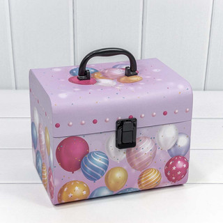 Коробка 'Чемодан' 22х17х17.8 см, с закругленным дном, с замочком, сиреневый 1