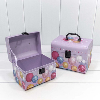 Коробка 'Чемодан' 22х17х17.8 см, с закругленным дном, с замочком, сиреневый 2