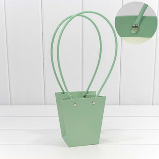 Пакет подарочный 'Ваза для цветов' 12х12х8 см, бледно-зелёный