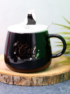 Кружка «Little cat and five fish», черный, 420 мл