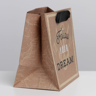 Пакет крафтовый квадратный «Follow», 14 x 14 x 9 см 2