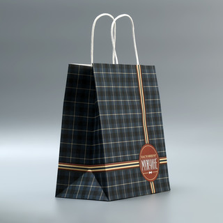 Пакет подарочный крафтовый «Клетка», 22 х 25 х 12 см 3